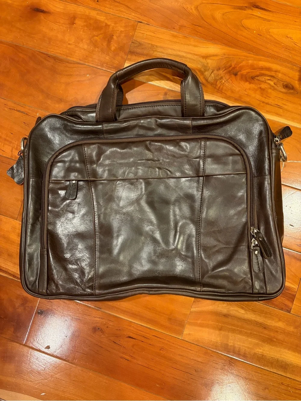 Brown Leather Briefcase Laptop Bag